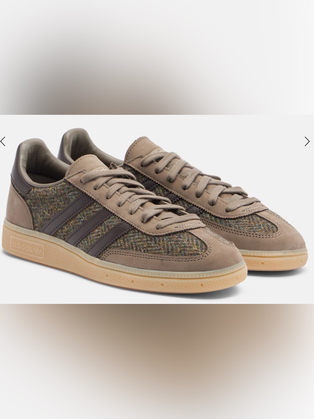 Adidas Handball Spezial Brown Tweed/Suede Leather Sneaker. Sz. US W7.5/M6. NWT!